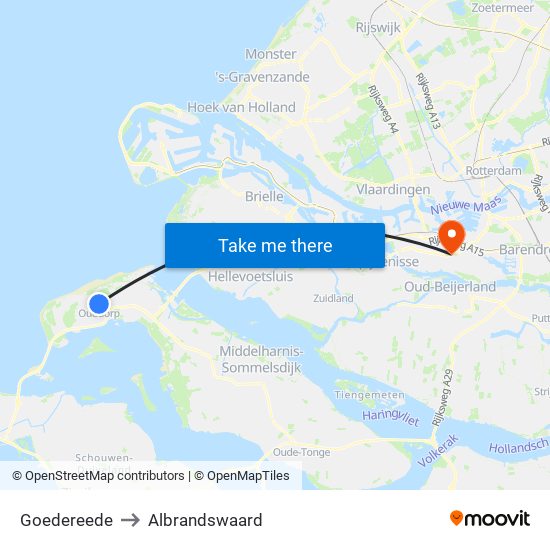 Goedereede to Albrandswaard map