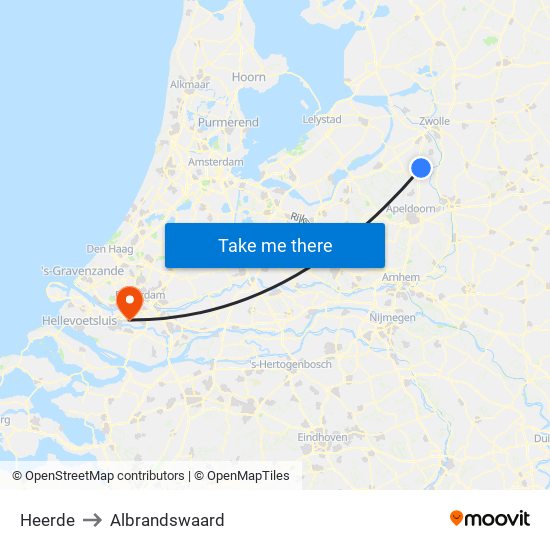 Heerde to Albrandswaard map