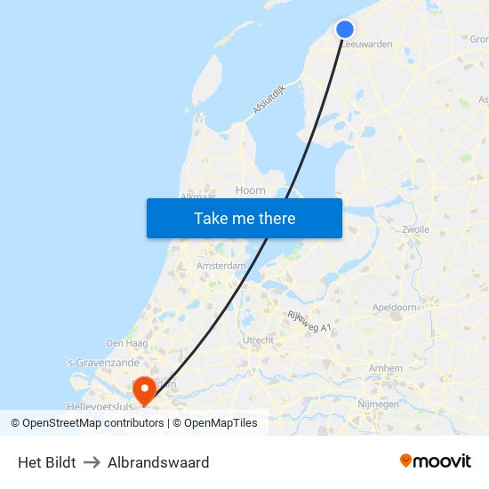 Het Bildt to Albrandswaard map