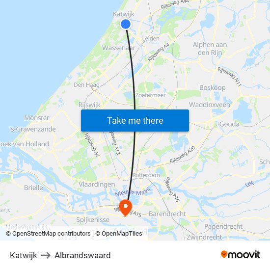 Katwijk to Albrandswaard map