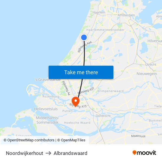 Noordwijkerhout to Albrandswaard map