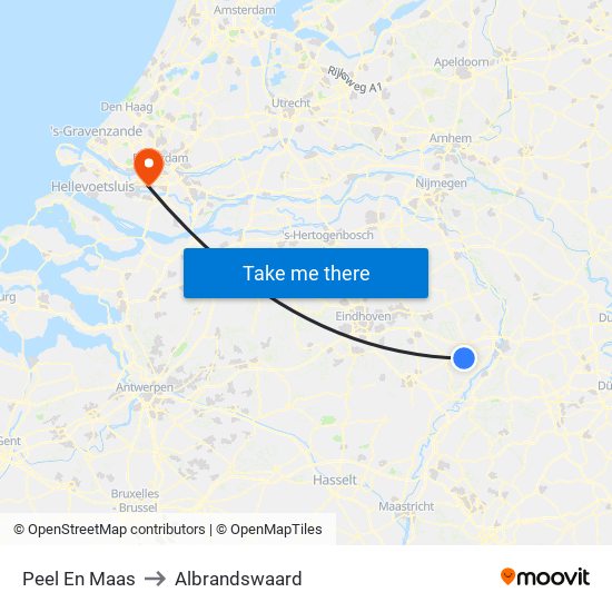 Peel En Maas to Albrandswaard map