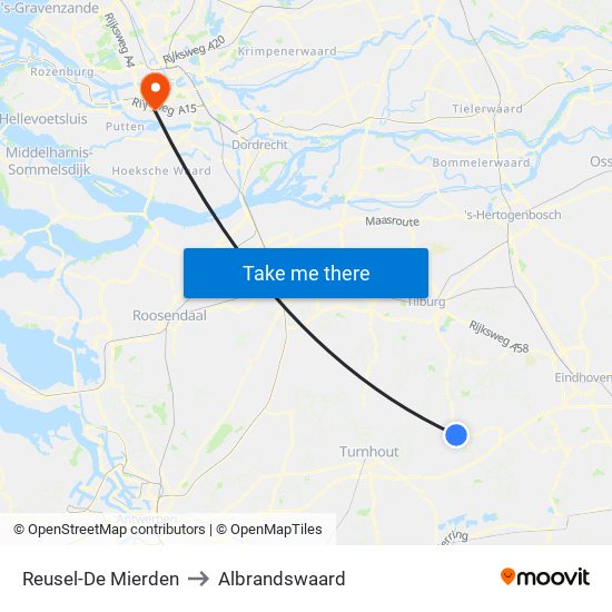 Reusel-De Mierden to Albrandswaard map