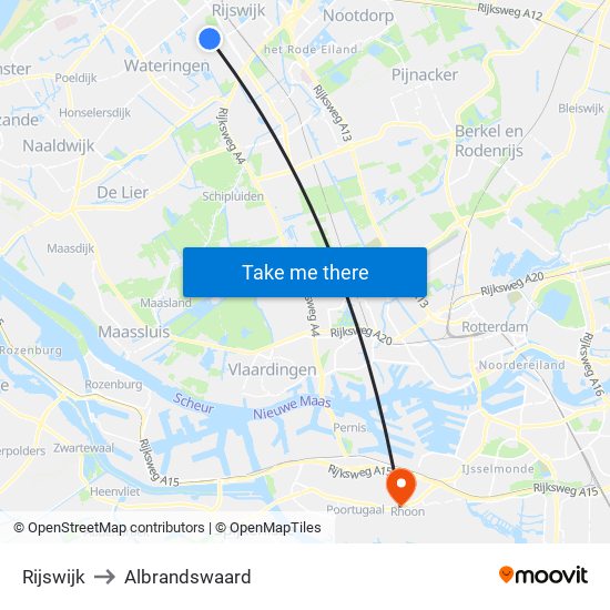 Rijswijk to Albrandswaard map
