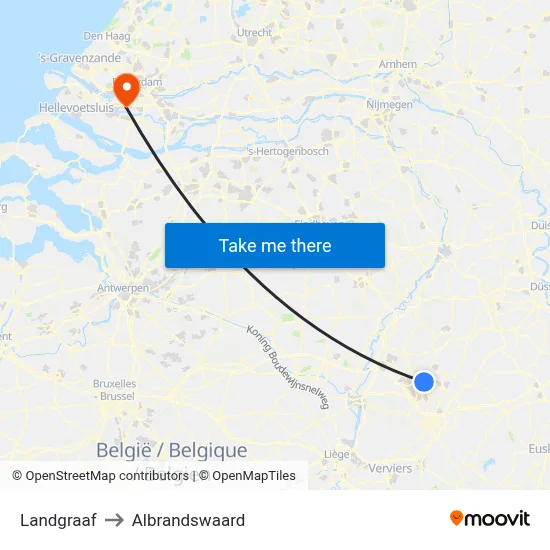 Landgraaf to Albrandswaard map