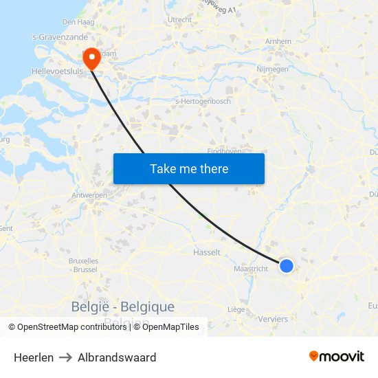 Heerlen to Albrandswaard map