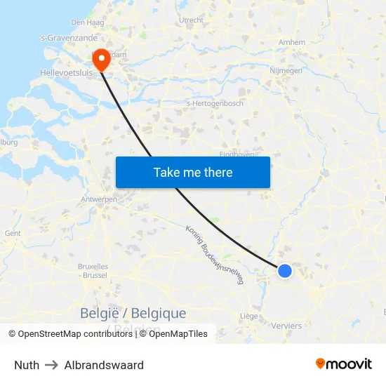 Nuth to Albrandswaard map