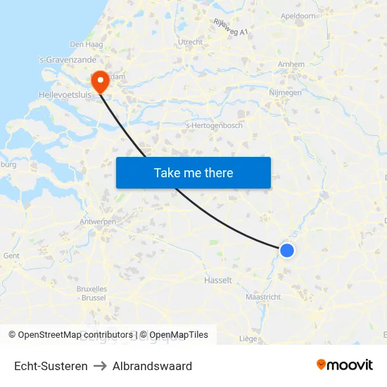 Echt-Susteren to Albrandswaard map