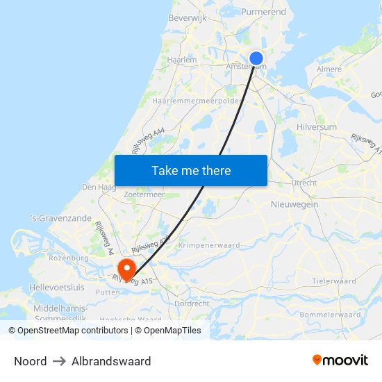 Noord to Albrandswaard map