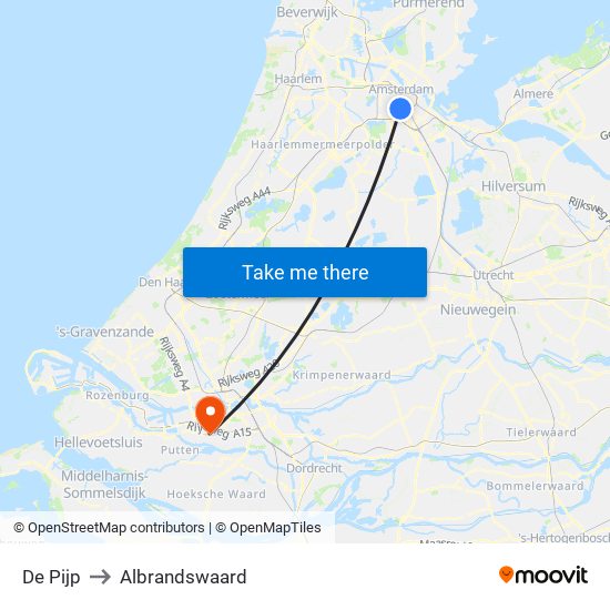 De Pijp to Albrandswaard map