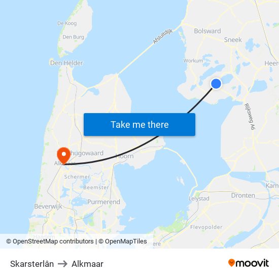 Skarsterlân to Alkmaar map