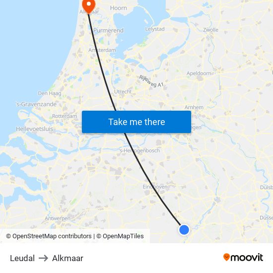 Leudal to Alkmaar map