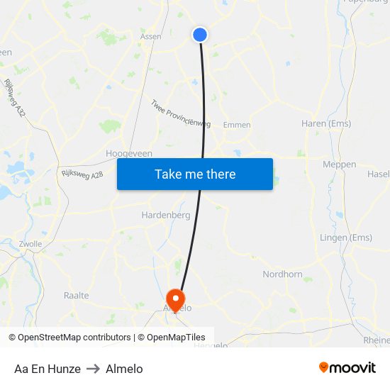 Aa En Hunze to Almelo map