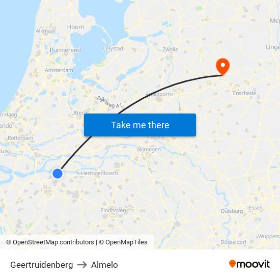 Geertruidenberg to Almelo map