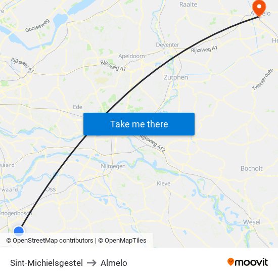 Sint-Michielsgestel to Almelo map