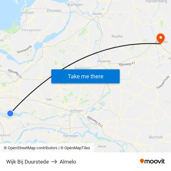 Wijk Bij Duurstede to Almelo map