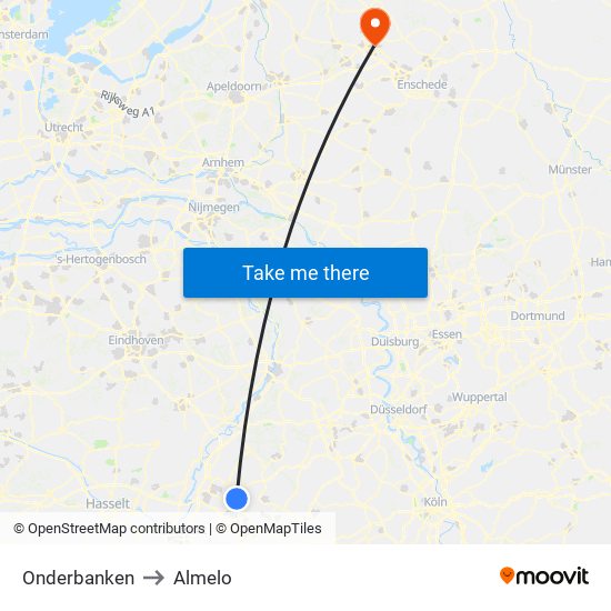 Onderbanken to Almelo map