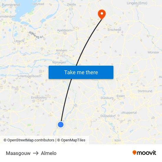 Maasgouw to Almelo map