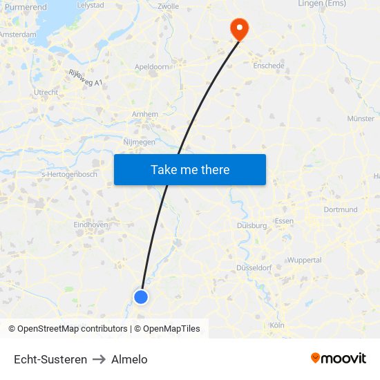 Echt-Susteren to Almelo map