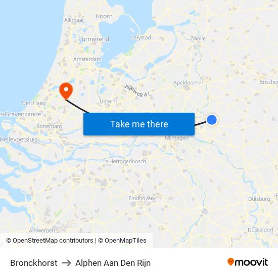 Bronckhorst to Alphen Aan Den Rijn map