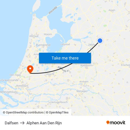 Dalfsen to Alphen Aan Den Rijn map