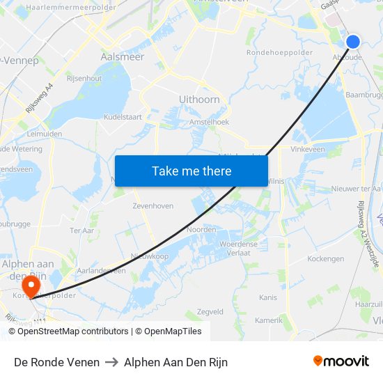 De Ronde Venen to Alphen Aan Den Rijn map