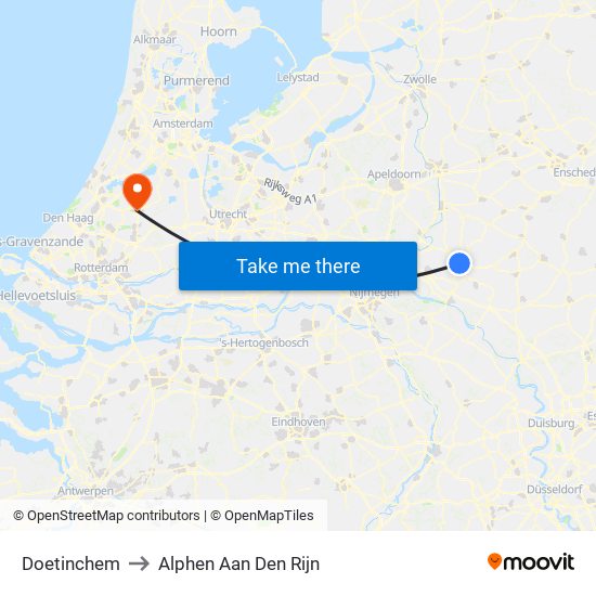 Doetinchem to Alphen Aan Den Rijn map