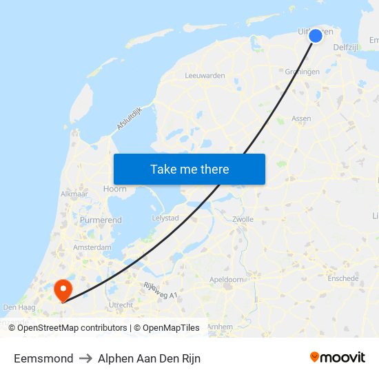 Eemsmond to Alphen Aan Den Rijn map