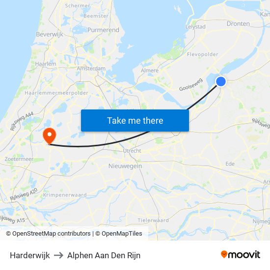 Harderwijk to Alphen Aan Den Rijn map