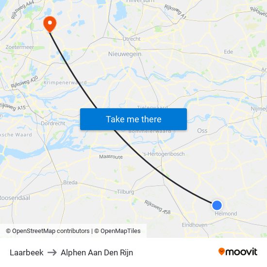 Laarbeek to Alphen Aan Den Rijn map