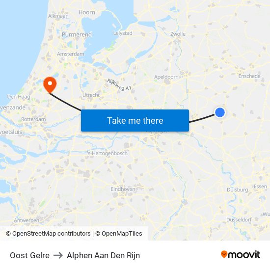 Oost Gelre to Alphen Aan Den Rijn map