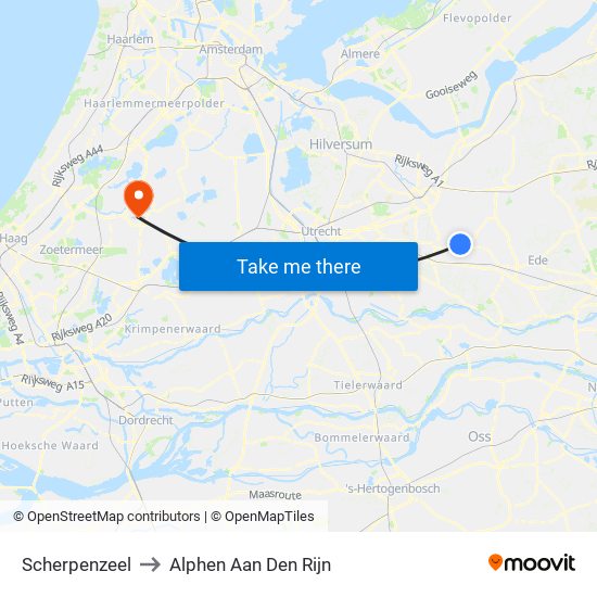 Scherpenzeel to Alphen Aan Den Rijn map