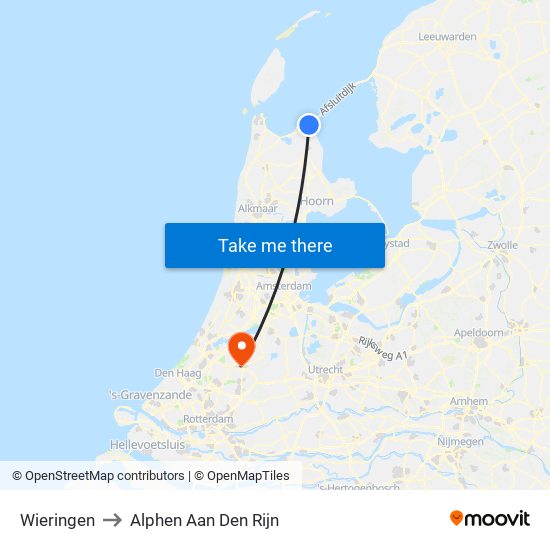 Wieringen to Alphen Aan Den Rijn map