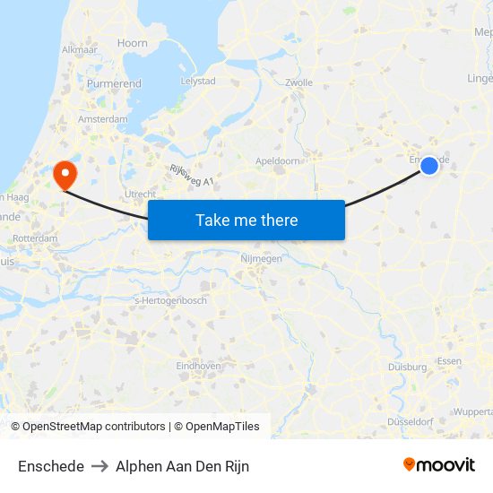 Enschede to Alphen Aan Den Rijn map