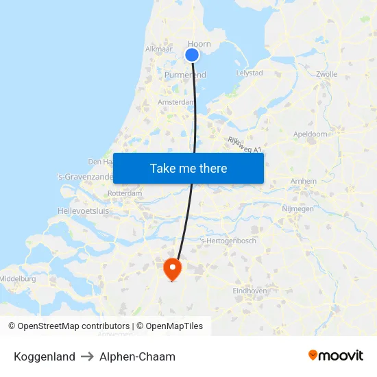 Koggenland to Alphen-Chaam map
