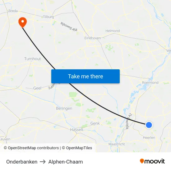 Onderbanken to Alphen-Chaam map