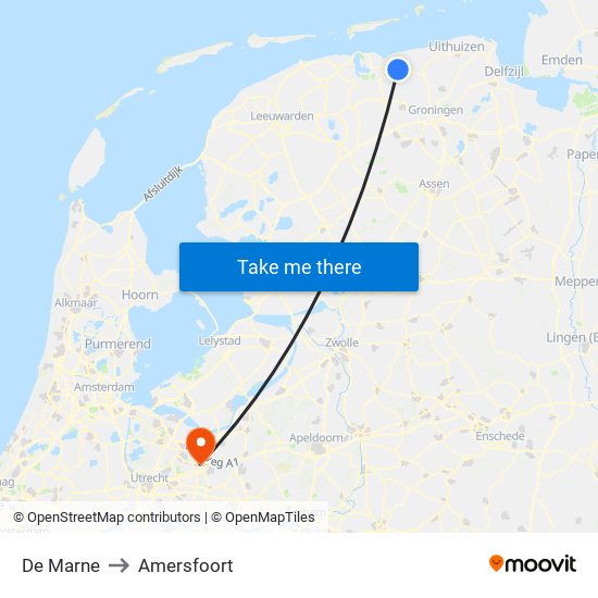 De Marne to Amersfoort map