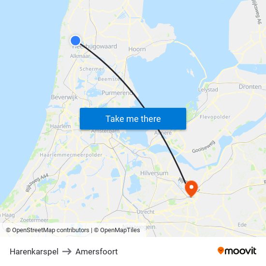 Harenkarspel to Amersfoort map