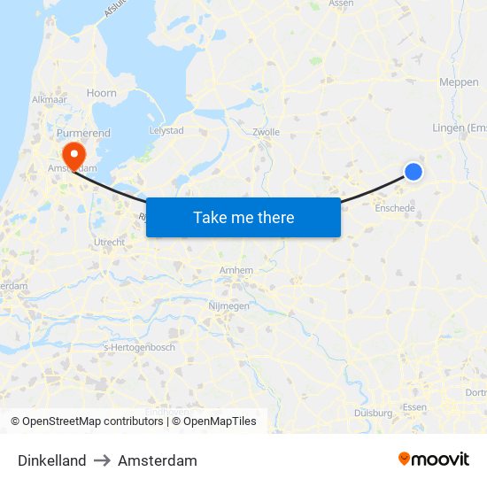 Dinkelland to Amsterdam map