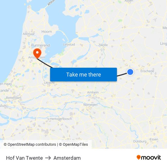 Hof Van Twente to Amsterdam map