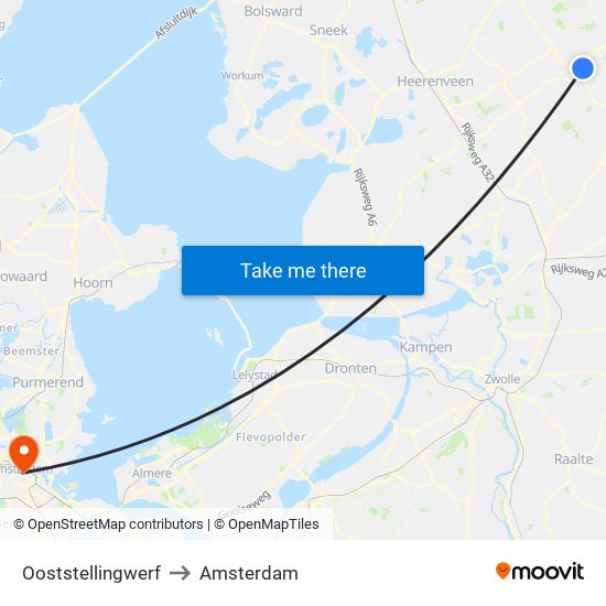 Ooststellingwerf to Amsterdam map