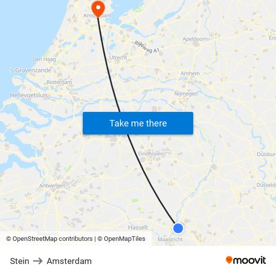 Stein to Amsterdam map