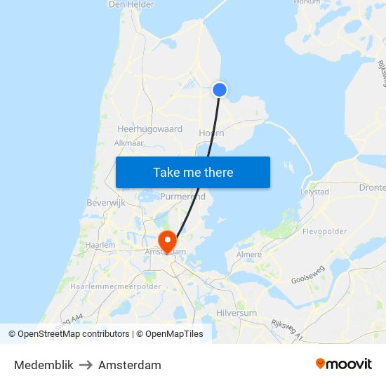 Medemblik to Amsterdam map