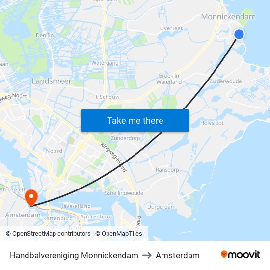 Handbalvereniging Monnickendam to Amsterdam map