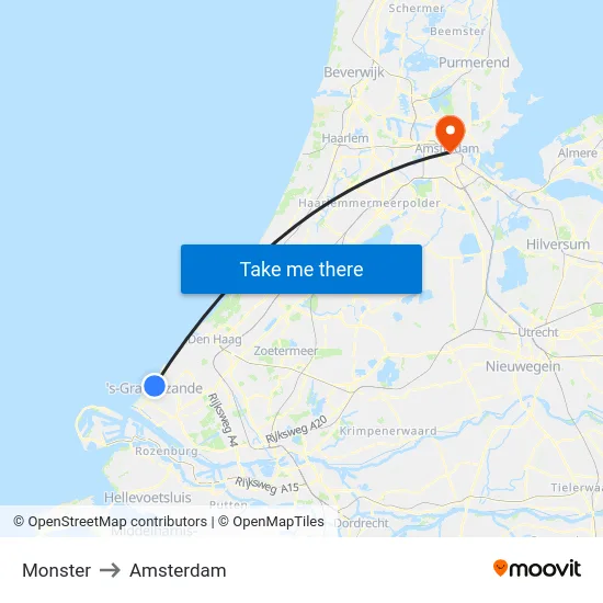 Monster to Amsterdam map