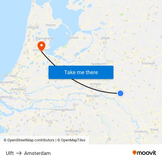 Ulft to Amsterdam map