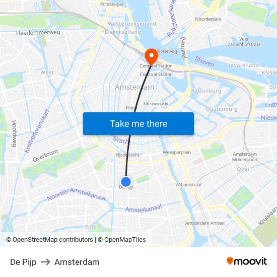 De Pijp to Amsterdam map