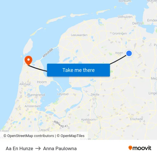 Aa En Hunze to Anna Paulowna map