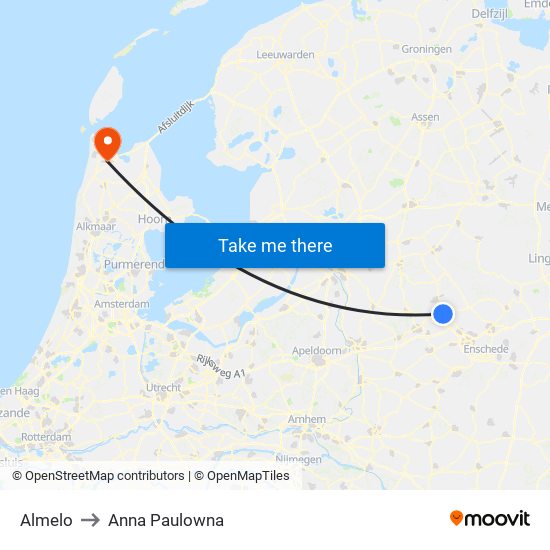 Almelo to Anna Paulowna map