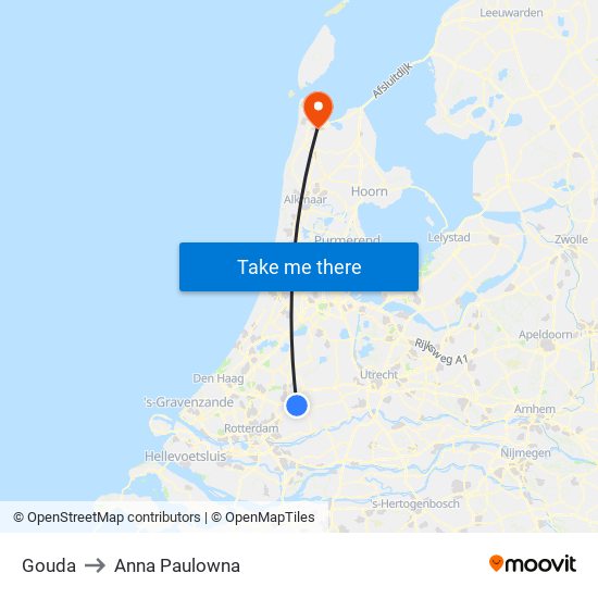 Gouda to Anna Paulowna map